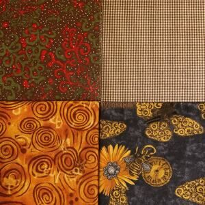 Quilt Fabric 5+ yards in brown, oranges and yellow
